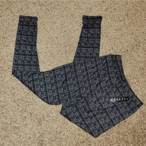 New Leggings grid print exercise fitness elastic plaid small medium - Picture 1 of 4